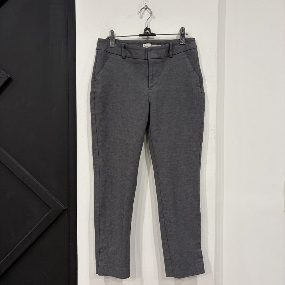 A New Day Gray Trousers Ankle Dress Pants Size 4 Stretch Career Interview
